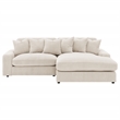 Coaster Blaine Fabric Upholstered Reversible Chaise Sectional Sofa In Sand