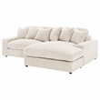 Coaster Blaine Fabric Upholstered Reversible Chaise Sectional Sofa In Sand