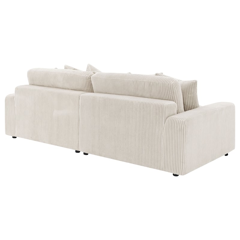 Coaster Blaine Fabric Upholstered Reversible Chaise Sectional Sofa In Sand