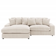 Coaster Blaine Fabric Upholstered Reversible Chaise Sectional Sofa In Sand