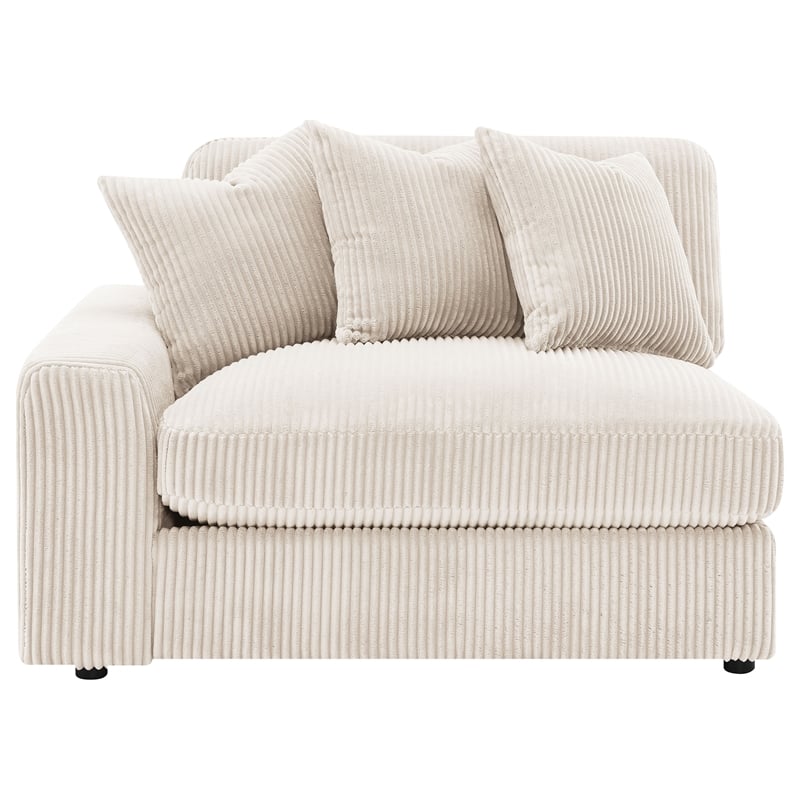 Coaster Blaine Fabric Upholstered Reversible Chaise Sectional Sofa In Sand