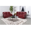 Coaster Camila 2-Piece Faux Leather Upholstered Reclining Sofa Set in Red