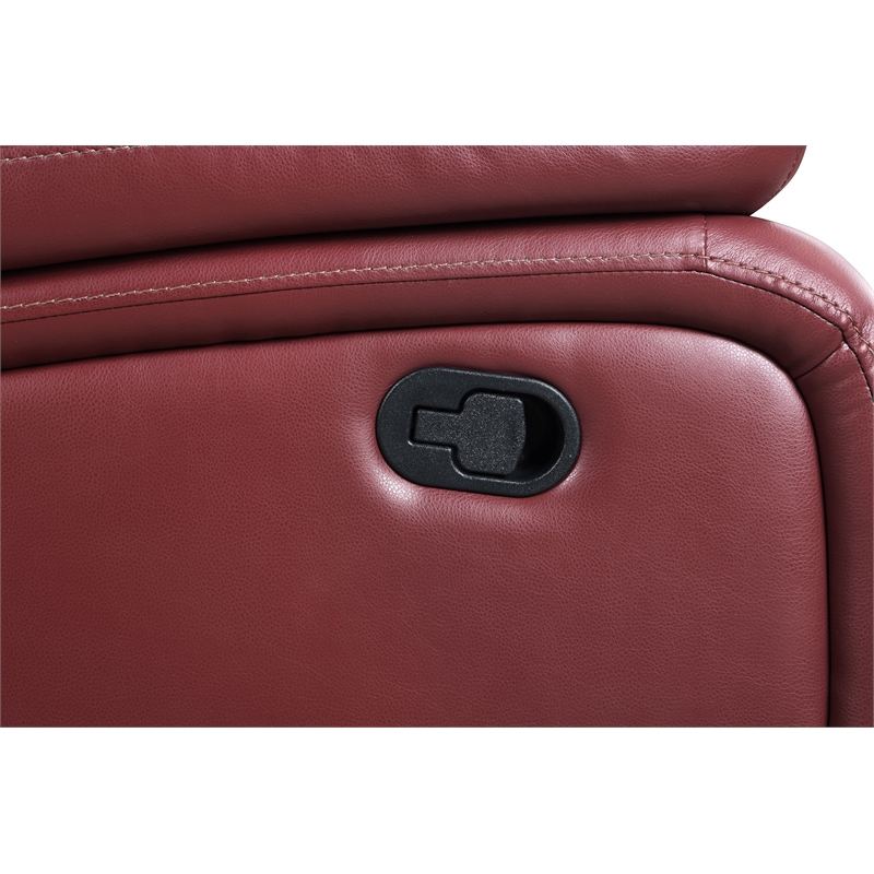 Coaster Camila 3-Piece Faux Leather Upholstered Reclining Sofa Set in Red