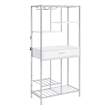 Figueroa 5-shelf LED Wine Storage Bar Cabinet White High Gloss