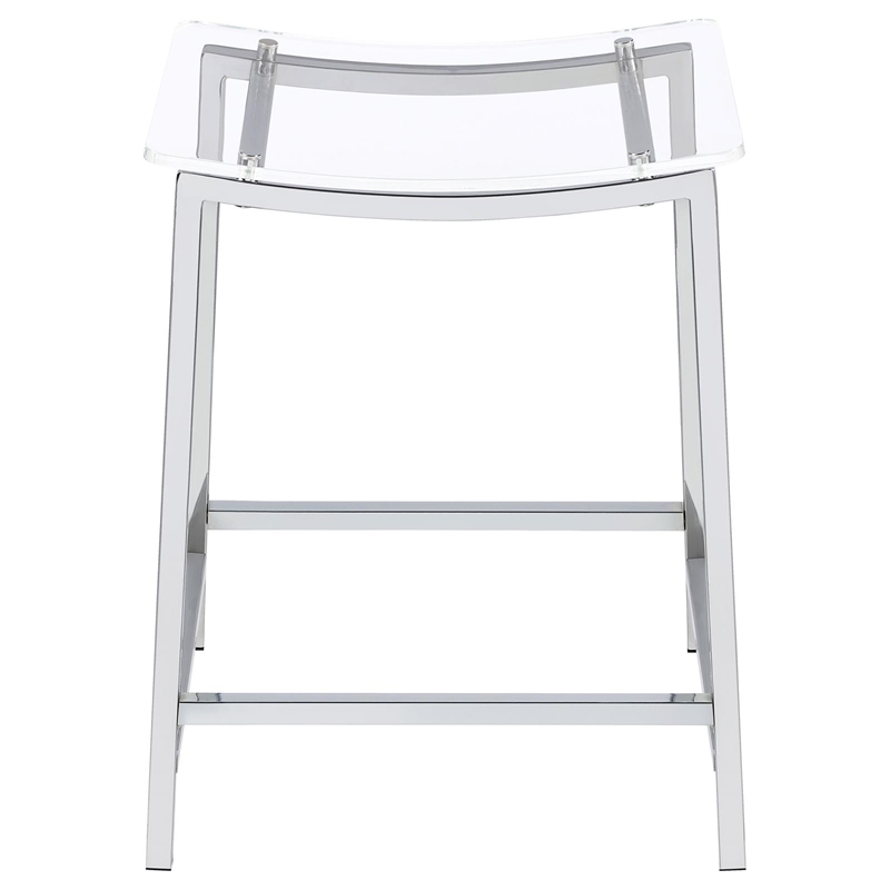 Jovani Acrylic Backless Counter Stool Chrome