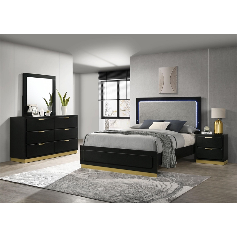 Caraway 4-piece Eastern King Bedroom Set Black