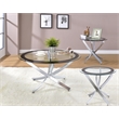 Brooke 3-piece Round Coffee and End Table Set Chrome