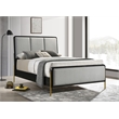 Arini Upholstered Queen Panel Bed Black and Grey