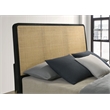 Arini Rattan Queen Panel Bed Black and Natural
