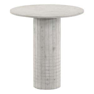 Astoria Round Genuine Marble Side End Table White