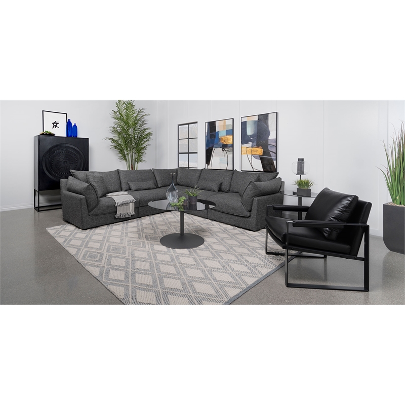 Sasha Upholstered Armless Chair Barely Black