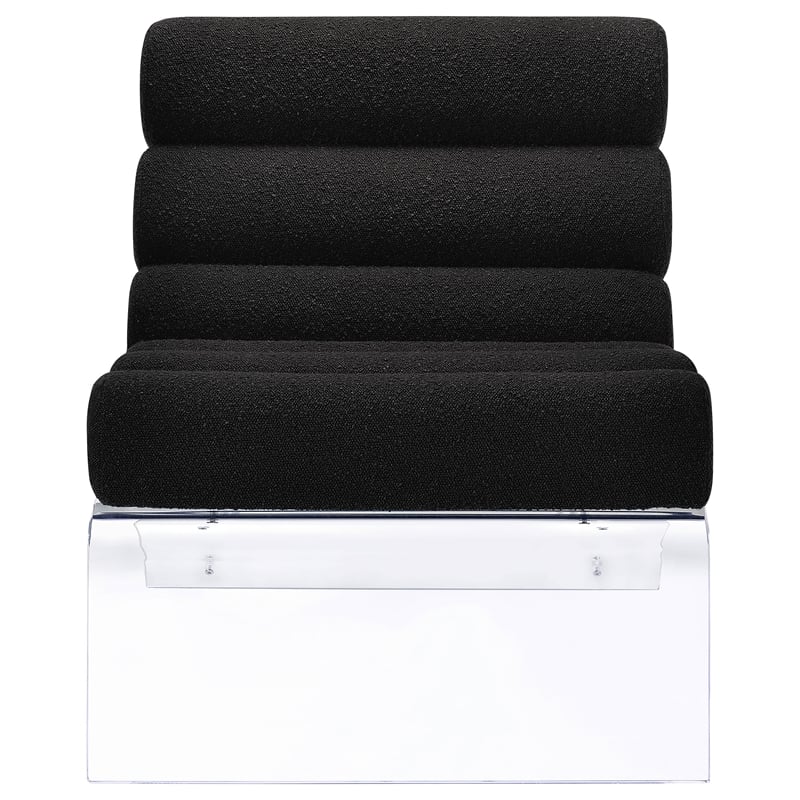 Coaster Serreta Fabric Upholstered Accent Chair with Clear Acrylic Frame Black