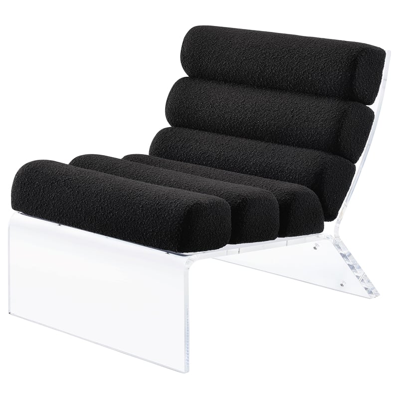 Coaster Serreta Fabric Upholstered Accent Chair with Clear Acrylic Frame Black