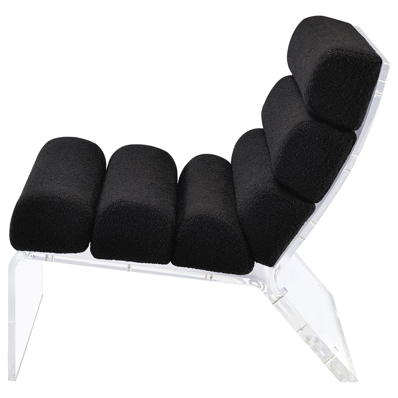 Coaster Serreta Fabric Upholstered Accent Chair with Clear Acrylic Frame Black