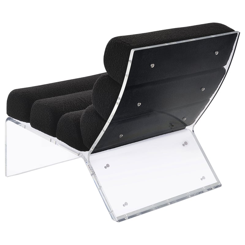 Coaster Serreta Fabric Upholstered Accent Chair with Clear Acrylic Frame Black