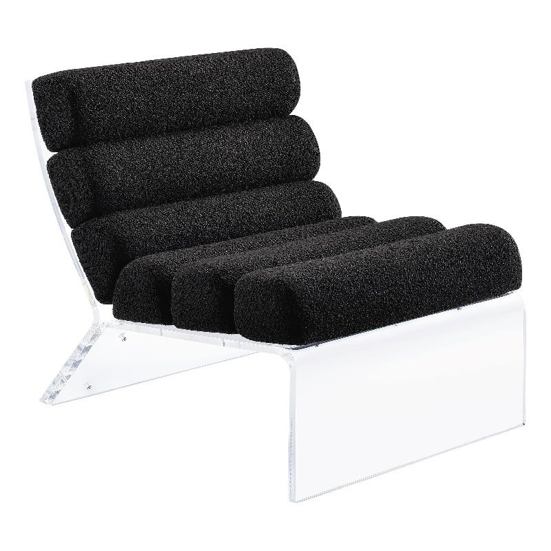 Coaster Serreta Fabric Upholstered Accent Chair with Clear Acrylic Frame Black