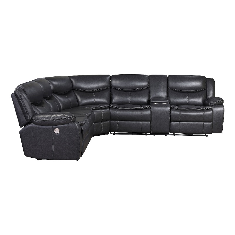 Sycamore Upholstered Power Reclining Sectional Sofa Grey