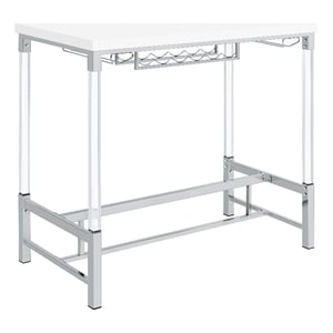 Norcrest 47-inch Acrylic Leg Bar Table White High Gloss