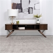 Valna Wood 71-inch TV Stand with Sliding Doors Walnut