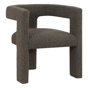 Petra Boucle Upholstered Accent Side Chair Chocolate Brown