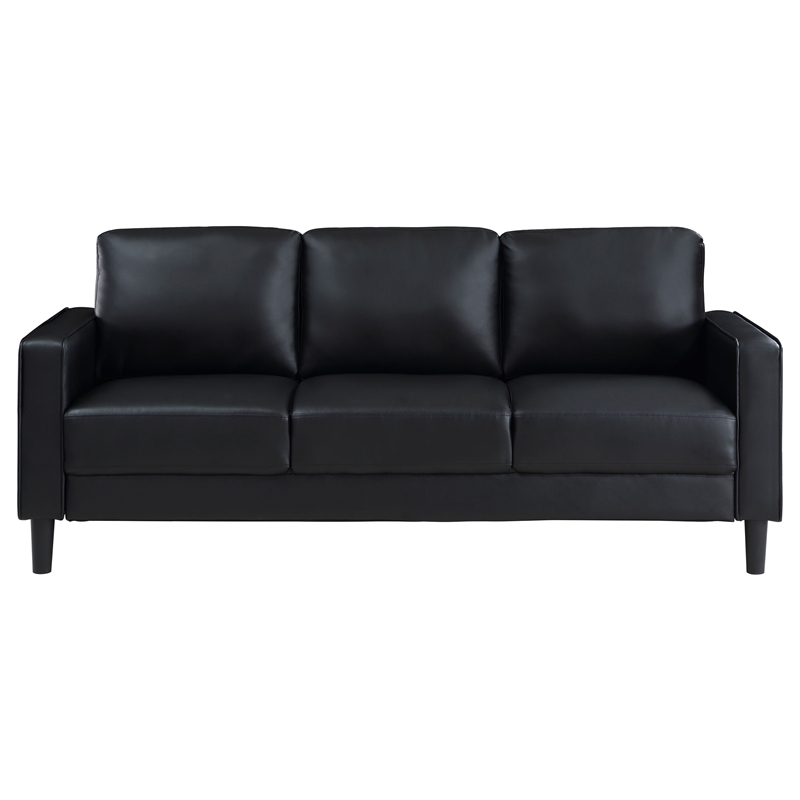 Ruth Upholstered Track Arm Sofa Black