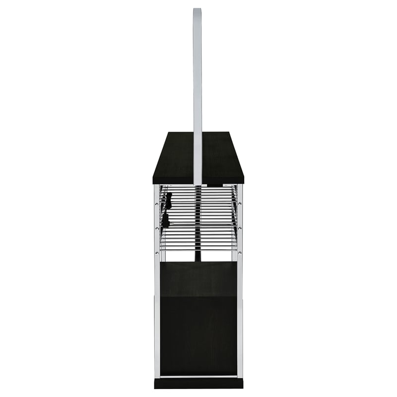 Risley 2-door Circular LED Wine Cabinet Dark Charcoal