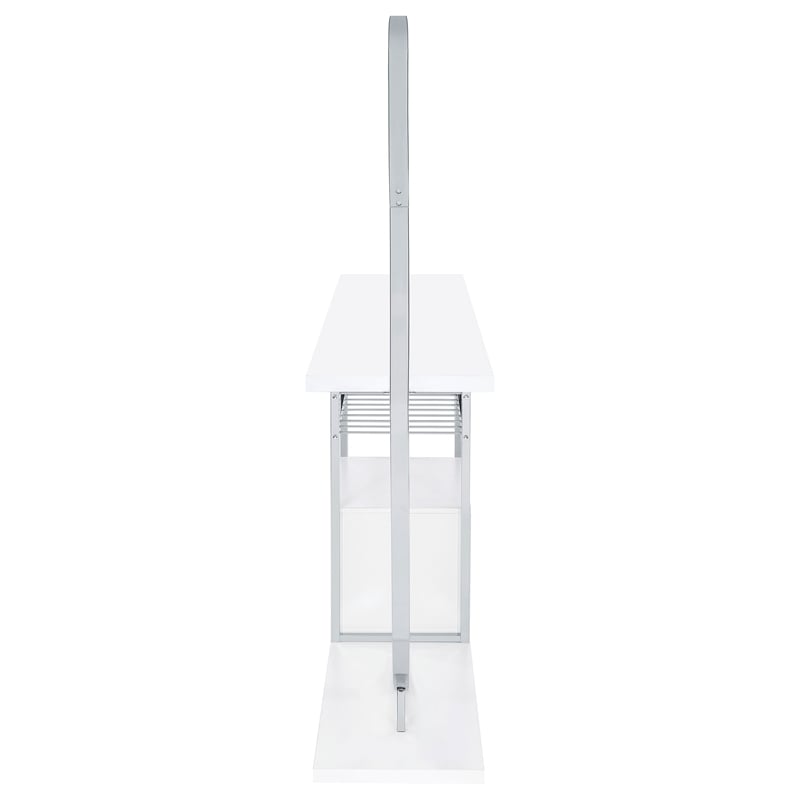 Risley 2-door Circular LED Wine Cabinet White High Gloss
