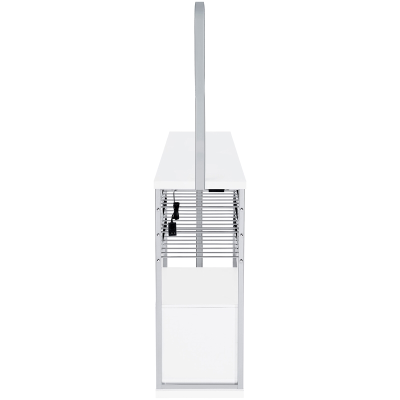 Risley 2-door Circular LED Wine Cabinet White High Gloss