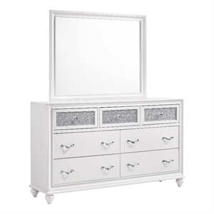 Barzini 7-drawer Dresser with Mirror White