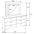 Felicity 6-drawer Dresser with LED Mirror White High Gloss