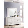 Felicity 6-drawer Wood Dresser with Mirror White High Gloss