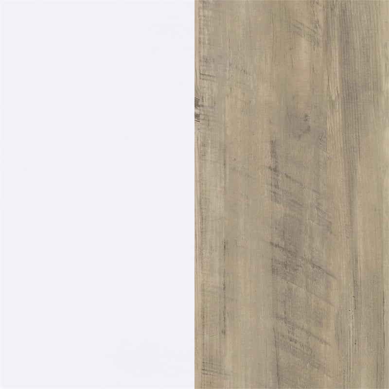 Dalton 65-inch 6-shelf Bookcase White and Distressed Pine