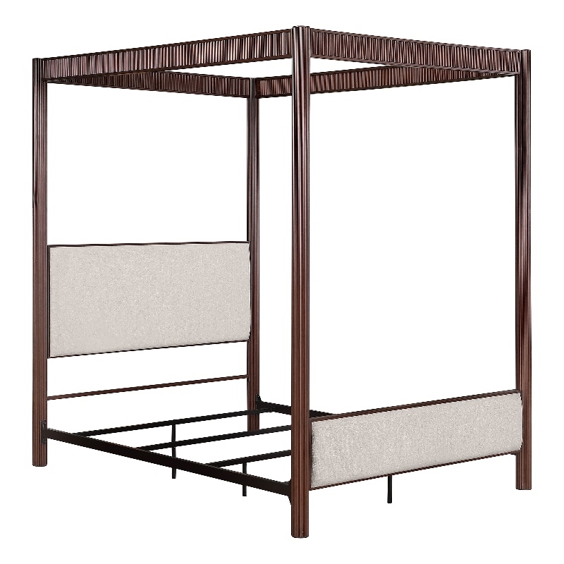 Zimmerlee 89-inch Metal Queen Canopy Bed Rust Brown