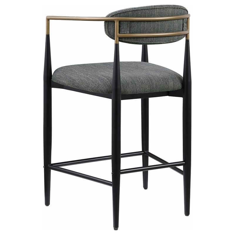 Tina Fabric Upholstered Counter Chair Dark Grey