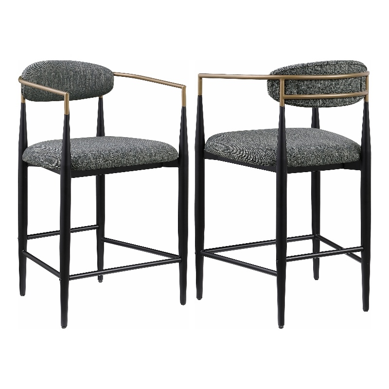 Tina Fabric Upholstered Counter Chair Dark Grey