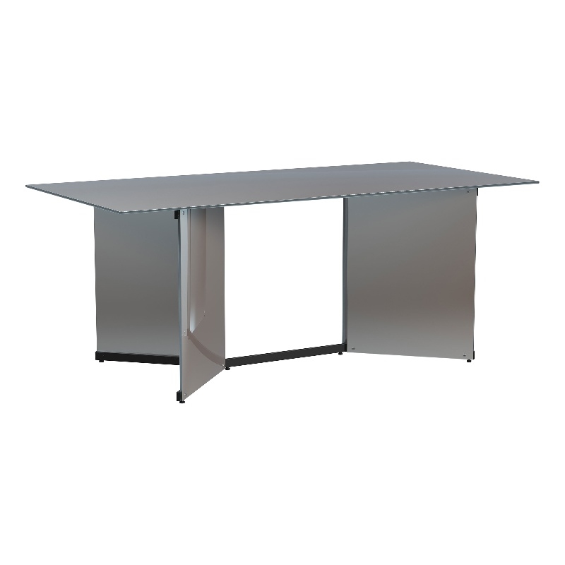Emery 76-inch Rectangular Mirrored Dining Table Silver
