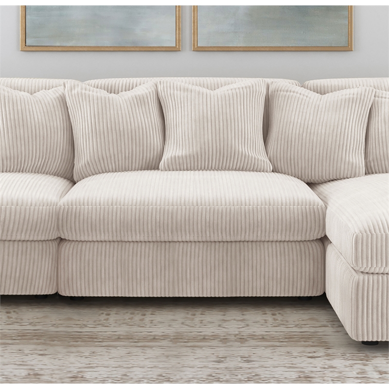 Coaster Blaine Fabric Upholstered Soft Cushion Armless Chair in Sand