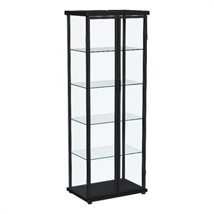 Aero 4-shelf Display Curio Cabinet with LED Lighting Black
