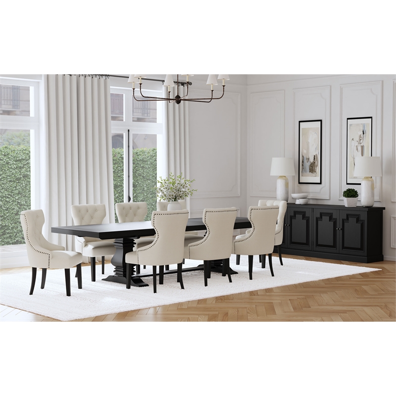 Florence 9-piece 126-inch Extension Dining Table Set Beige