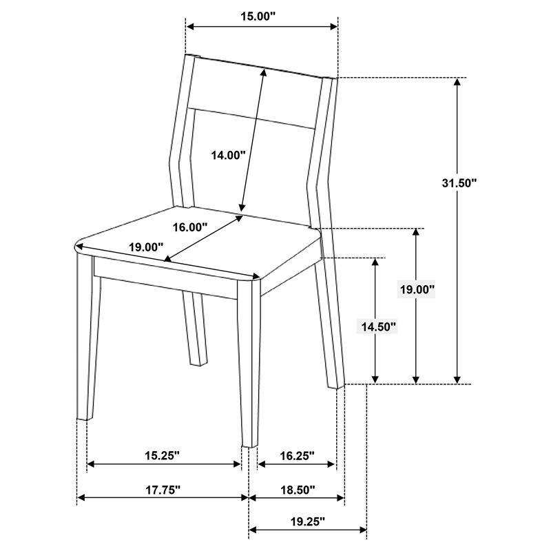 Almonte Dining Chair Upholstered Seat Dark Brown