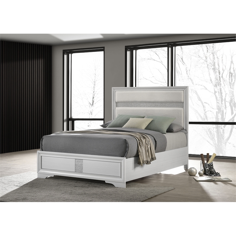 Miranda 54-inch Upholstered Full Panel Bed White