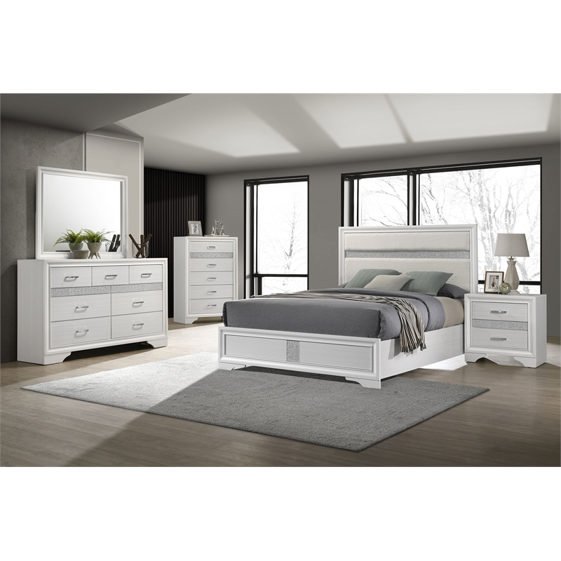 Miranda 54-inch Upholstered Full Panel Bed White