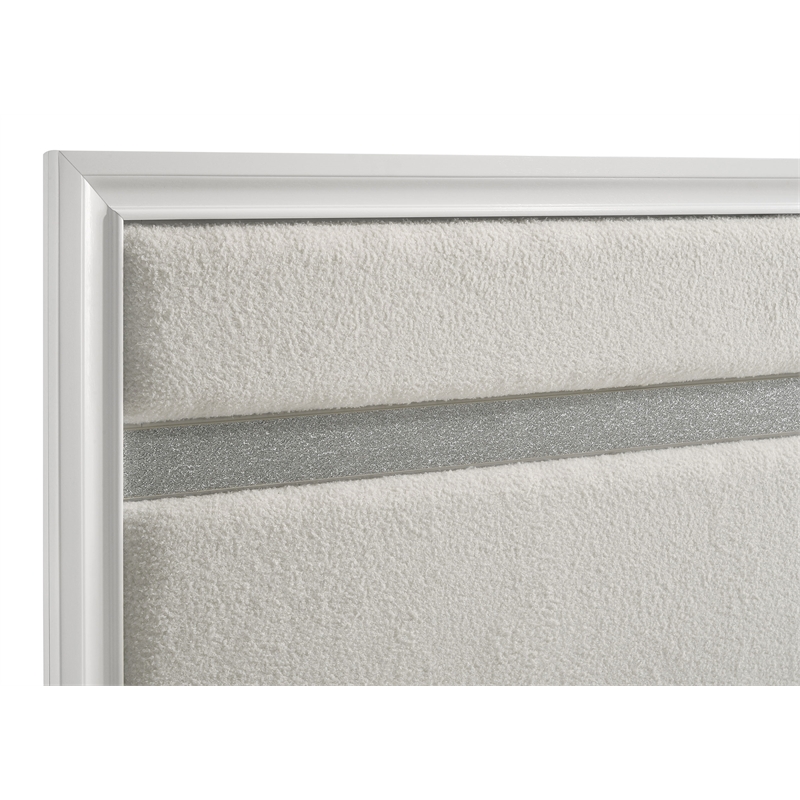 Miranda 54-inch Upholstered Eastern King Panel Bed White