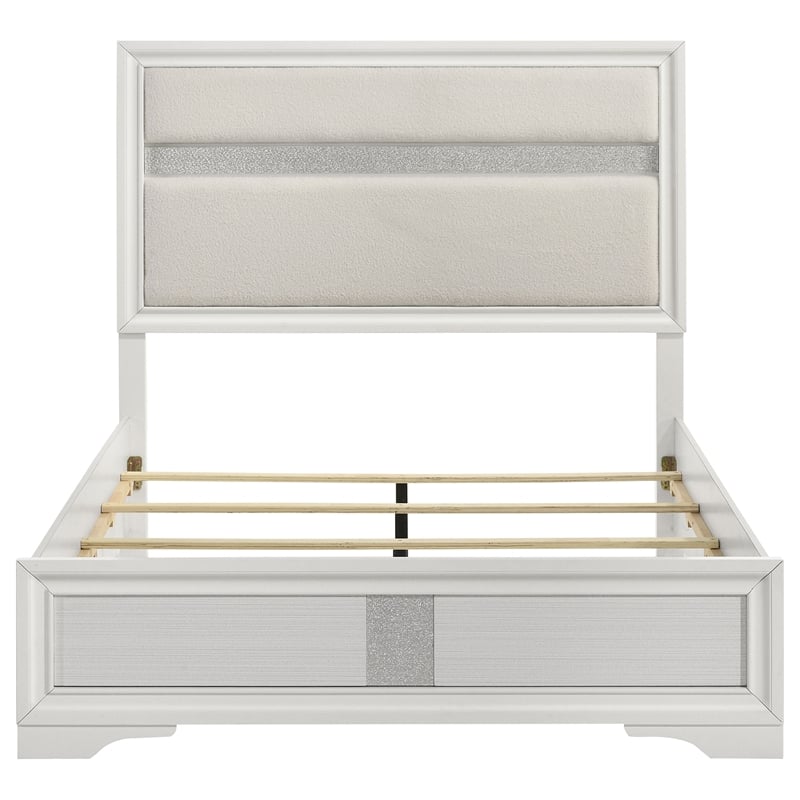 Miranda 54-inch Upholstered Queen Panel Bed White