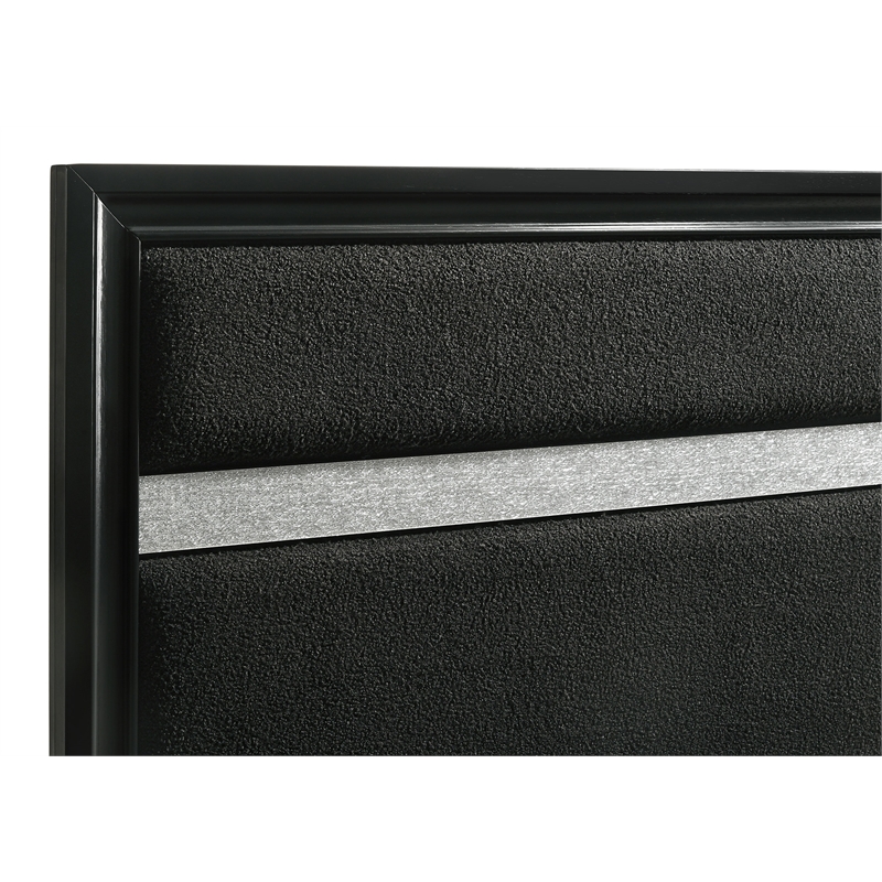 Miranda 54-inch Upholstered Full Panel Bed Black