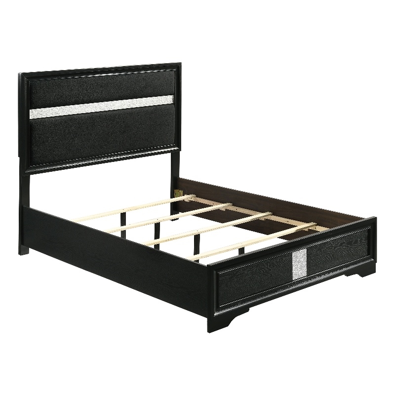 Miranda 54-inch Upholstered Full Panel Bed Black
