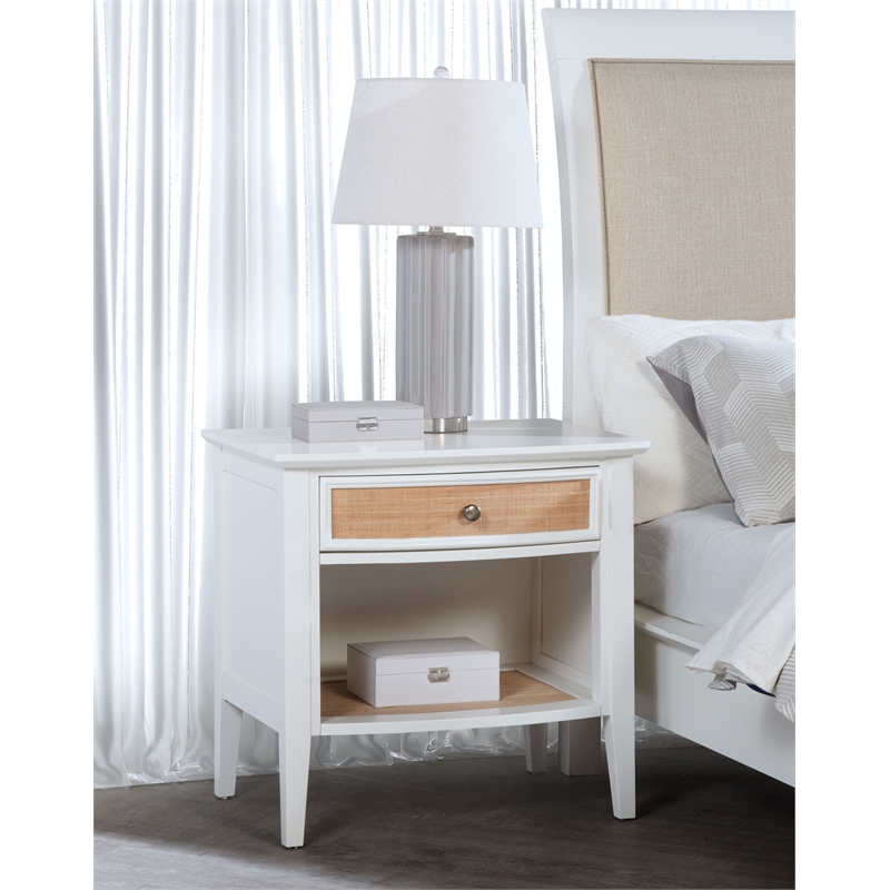Bexhill 1-drawer Nightstand Bedside Table White