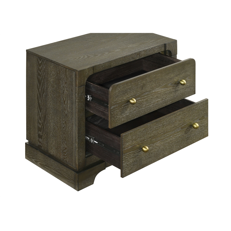 Gran Park 2-drawer Nightstand Bedside Table Dark Cocoa