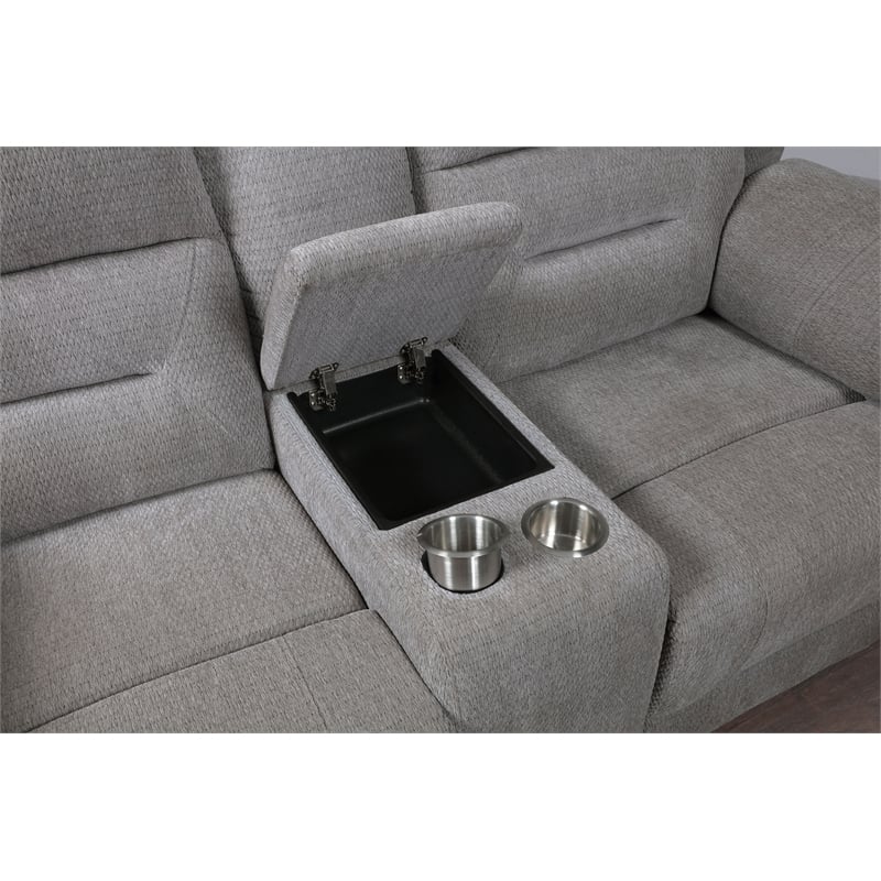 Gilson Chenille Upholstered Reclining Loveseat Grey