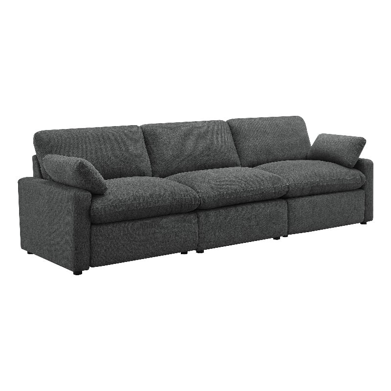 Coaster Collins Modular Upholstery Fabric Power Sofa Dark Gray